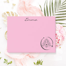 Bloco De Notas Mulher celestial, lua estrelas, boho, astronomia e