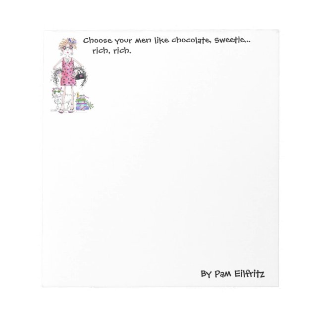 Bloco De Notas Mulher de Arte Watercolor Dizendo Humoricamente (Frente)