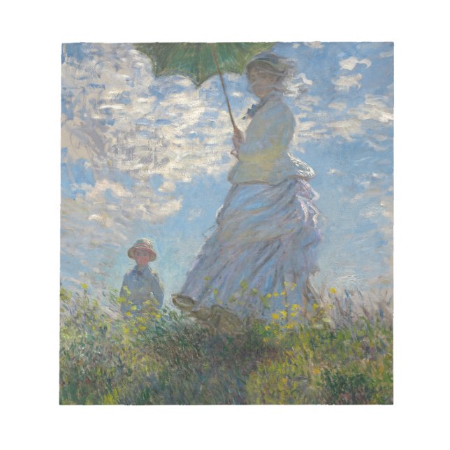 Bloco De Notas Mulher de Claude Monet com um parasol 1875 (Frente)