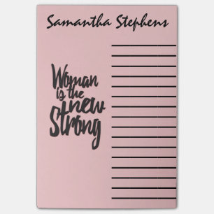 Bloco De Notas Mulher do Poder Menina é a nova forte em preto-ros