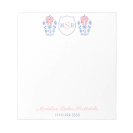 Bloco De Notas Mulher Elegante Rosa Fita Fita Azul Vase Branco Mo