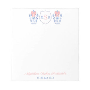 Bloco De Notas Mulher Elegante Rosa Fita Fita Azul Vase Branco Mo