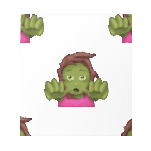 Bloco De Notas mulher zombie emoji (Frente)