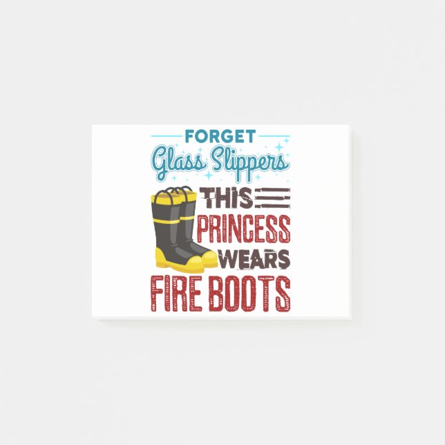 Bloco De Notas Mulheres Bombeiros Esta Princesa Veste Botas de Fo (Frente)