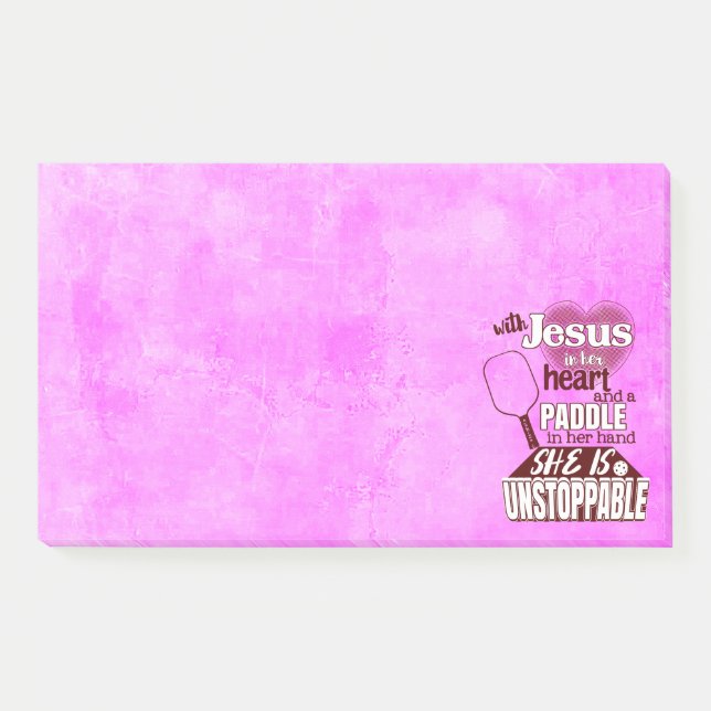 Bloco De Notas Mulheres Pickleball Paddle e Jesus (Frente)