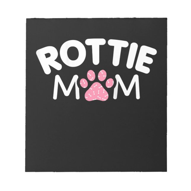 Bloco De Notas Mulheres Rottie Mãe Roupa Rottweiler Proprietário (Frente)