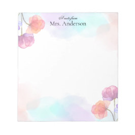 Bloco De Notas Multicolored Simple Floral Teacher Notepad