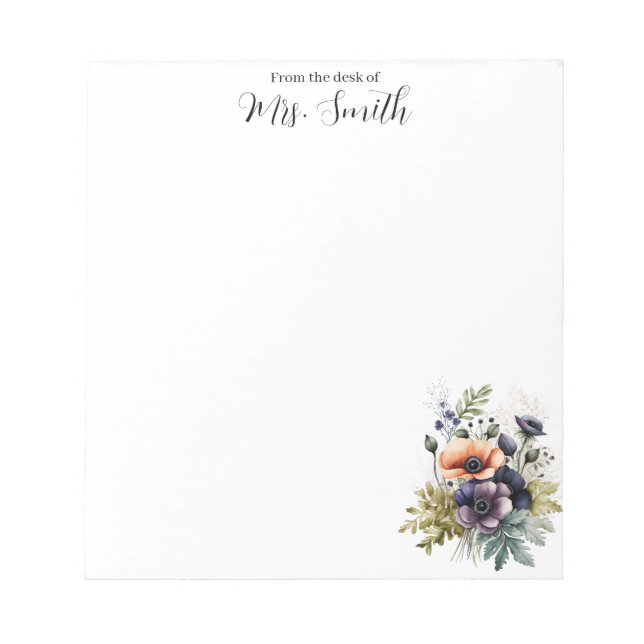 Bloco de Notas Multicolorido Floral Doce para Prof (Frente)