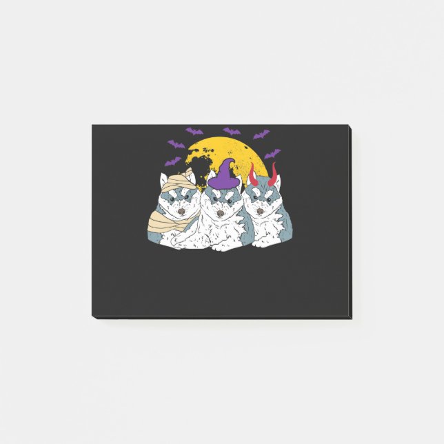 Bloco De Notas Mummy bruxa siberian husky dog | presente de hallo (Frente)