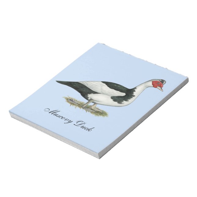 Bloco De Notas Muscovy Black Pied Drake (Invertido)