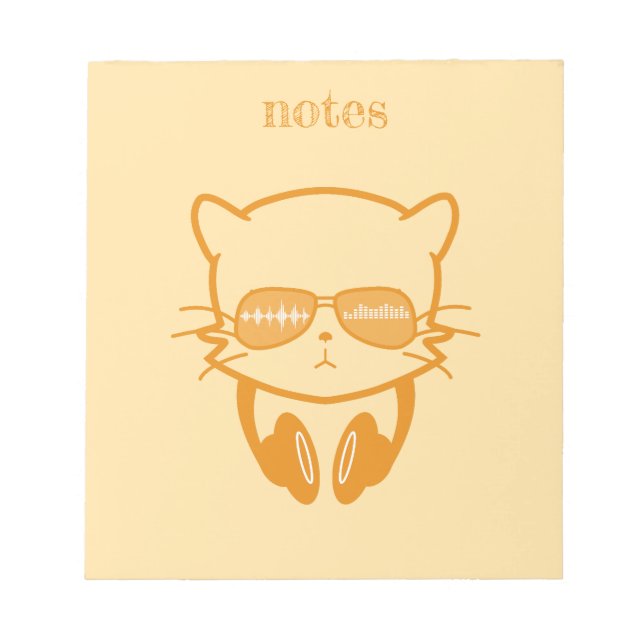 Bloco De Notas Music Lover Cat (Frente)