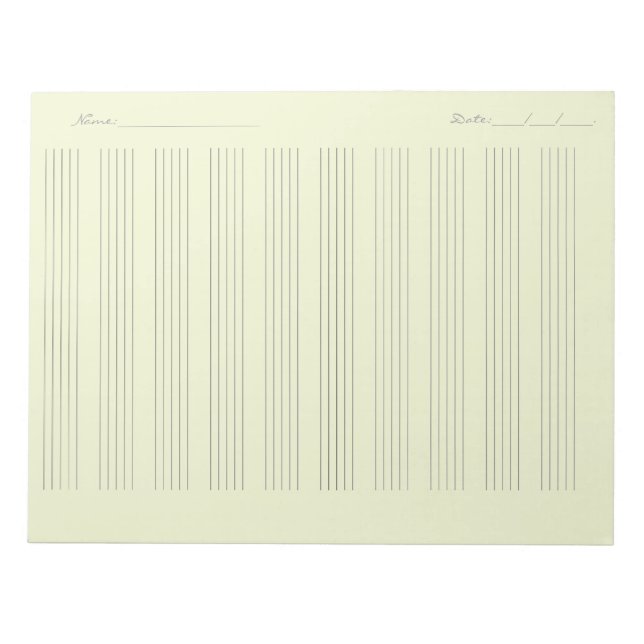 Bloco De Notas Music Staff Paper – Printable Sheet Music (Frente)