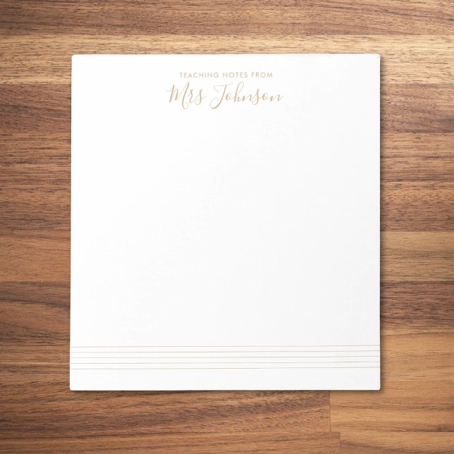 Bloco De Notas Music Stave Teacher Notes Elegante (Criador carregado)