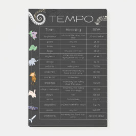 Bloco De Notas Music Tempo Chart post-it notes