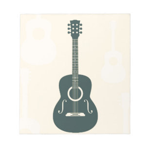 Bloco De Notas Música acústica da guitarra retro