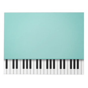 Bloco De Notas Música Aqua 8,5x11 do teclado com piano