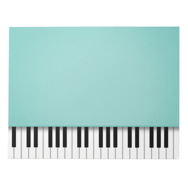 Bloco De Notas Música Aqua 8,5x11 do teclado com piano (Frente)