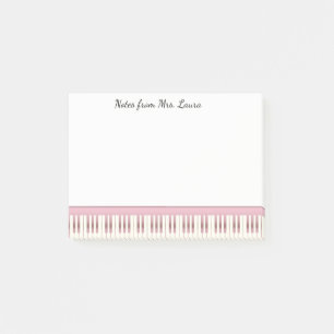 Bloco De Notas Música Dourado cor-de-rosa do teclado de piano