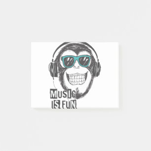 Bloco De Notas Música é macaco divertido