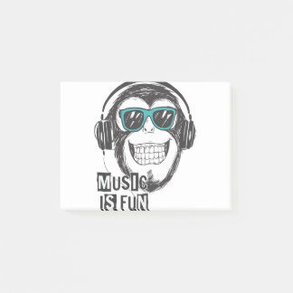 Bloco De Notas Música é macaco divertido