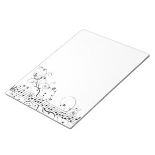 Bloco De Notas Música florido