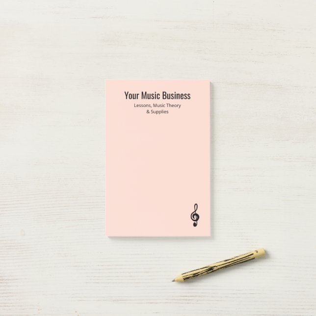 Bloco De Notas Musical Treble Clef Pink Professional Musical (Na mesa)