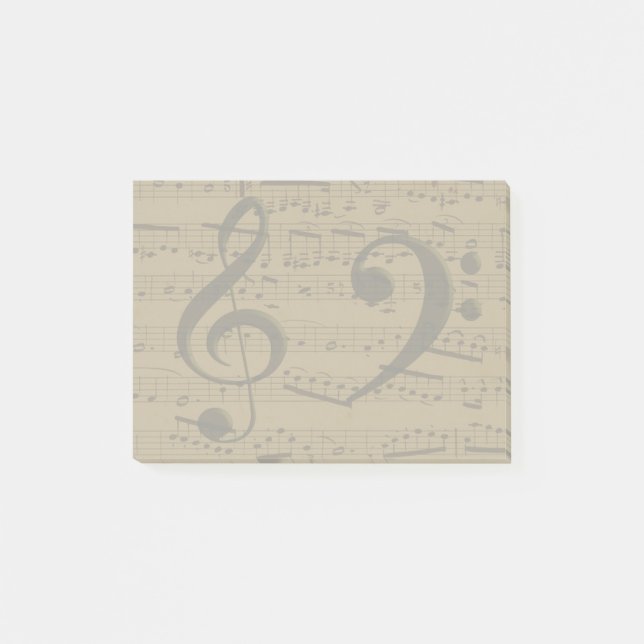 Bloco De Notas Musical Treble Clef Sheet Music Classic (Frente)