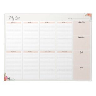 Bloco De Notas MY LIST - Planejador de Pad Life