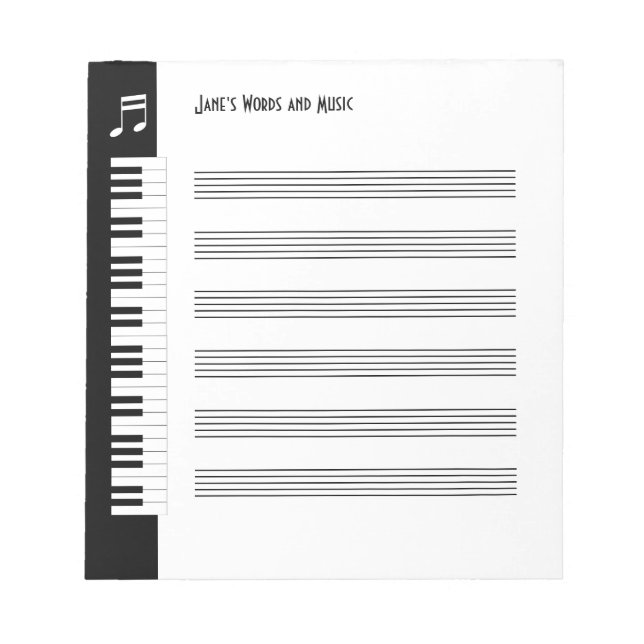 Bloco De Notas My Music - Musicians Impromptu Notepad (S) (Frente)