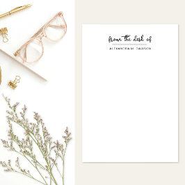 Bloco De Notas Na Mesa Do Nome De Script Personalizado Simples