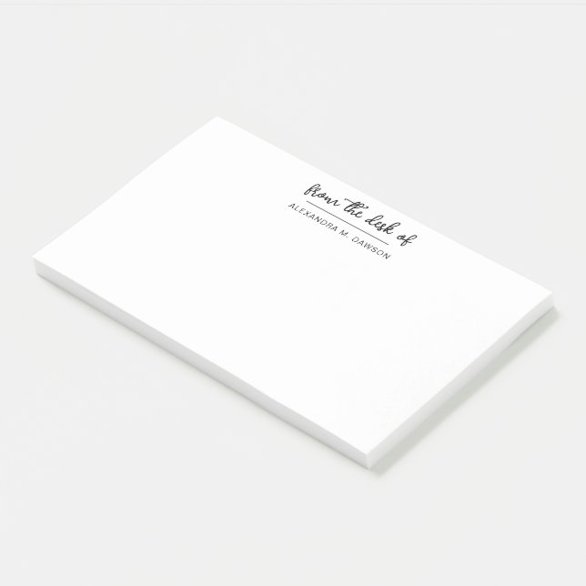 Bloco De Notas Na Mesa Do Nome Personalizado De Script Simples (Inclinado)