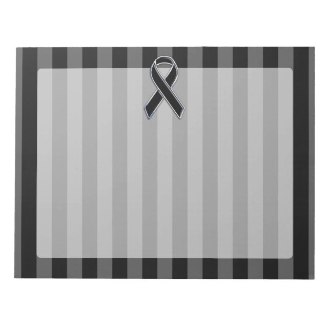 Bloco De Notas Na moda Black Ribbon Awarness Vertical Strips (Frente)