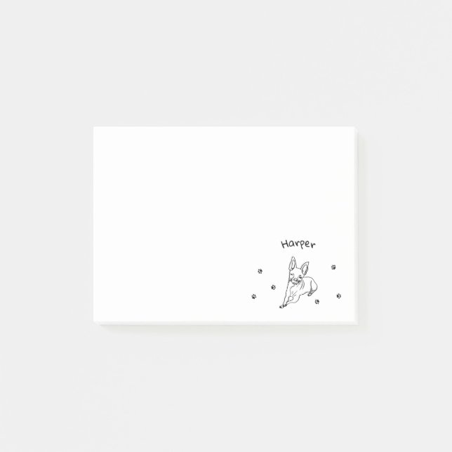 Bloco De Notas Na moda Chihuahua: Arte Personalizada em Linha (Frente)