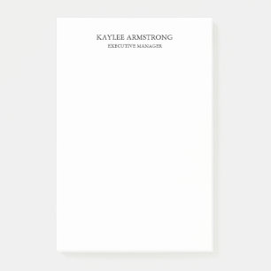 Bloco De Notas Na moda Classic Simple White Professional Simples