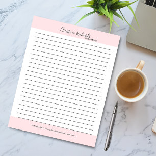 Bloco De Notas Na moda cor-de-rosa minimalista alinhado