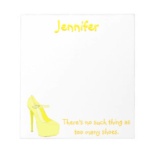 Bloco De Notas Na moda Demasiados Calçados em amarelo