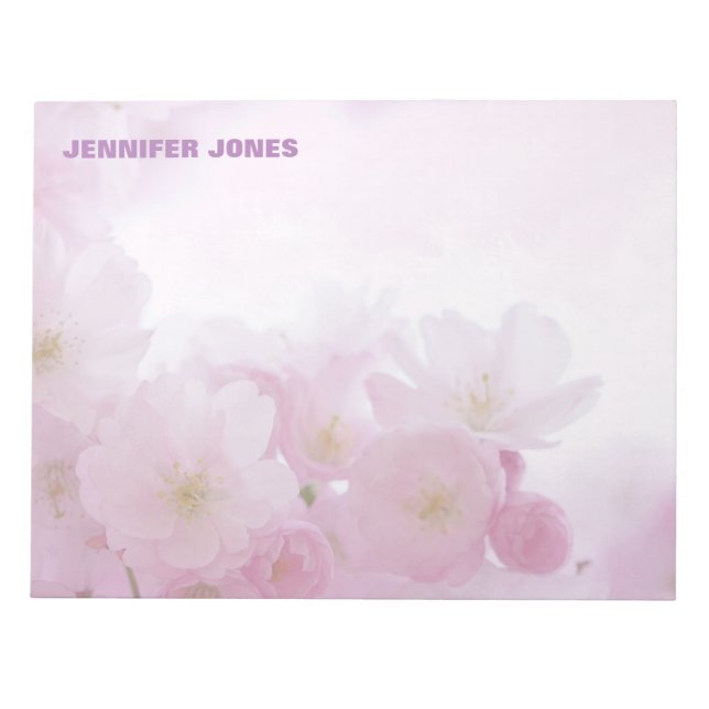 Bloco De Notas Na moda Moderno de Neve Girosa Floral (Frente)