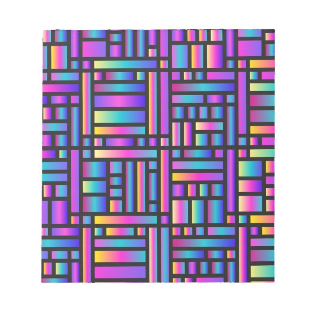 Bloco De Notas Na moda moderno-padrão - moda Geométrica Tartan (Frente)