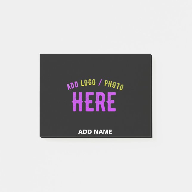 BLOCO DE NOTAS NA MODA MODERNO PERSONALIZÁVEL NEGRO VERIFICADO CO (Frente)