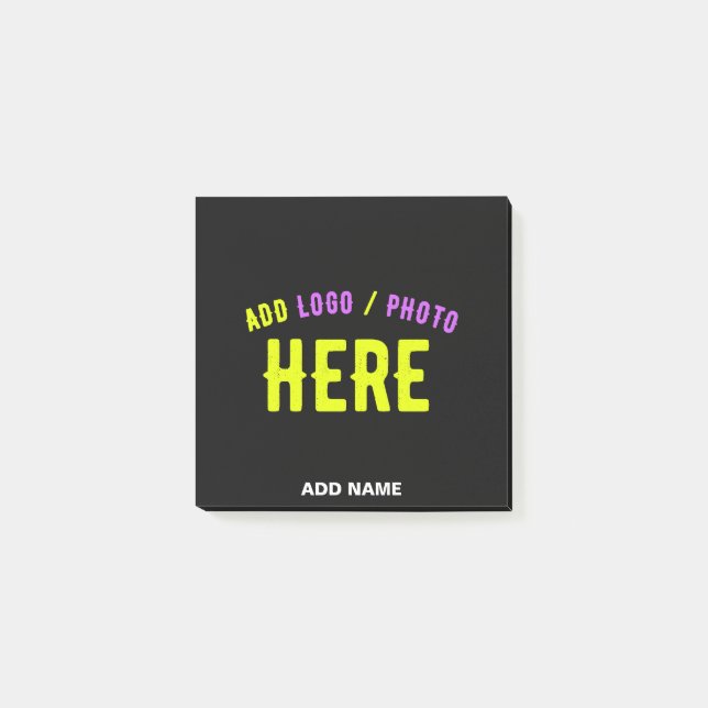 BLOCO DE NOTAS NA MODA MODERNO PERSONALIZÁVEL NEGRO VERIFICADO CO (Frente)