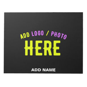 BLOCO DE NOTAS NA MODA MODERNO PERSONALIZÁVEL NEGRO VERIFICADO CO