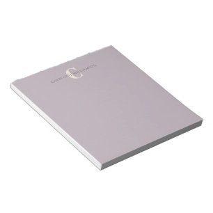 Bloco De Notas Na moda Monograma Chic Dusty Lilac