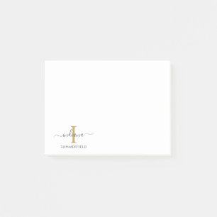 Bloco De Notas Na moda Monograma Script Elegante Inicial Pessoal