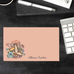 Bloco De Notas Na moda Retro Cogumelos e Flores Núcleo de Algodão