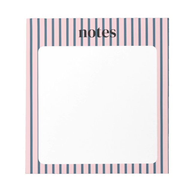 Bloco De Notas Na moda Roxo e Papel de carta Personalizável Azul (Frente)