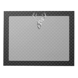 Bloco De Notas Na moda Silver Deer on Carbon Impressão
