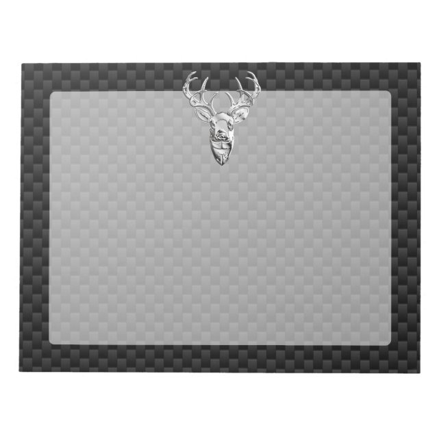Bloco De Notas Na moda Silver Deer on Carbon Impressão (Frente)