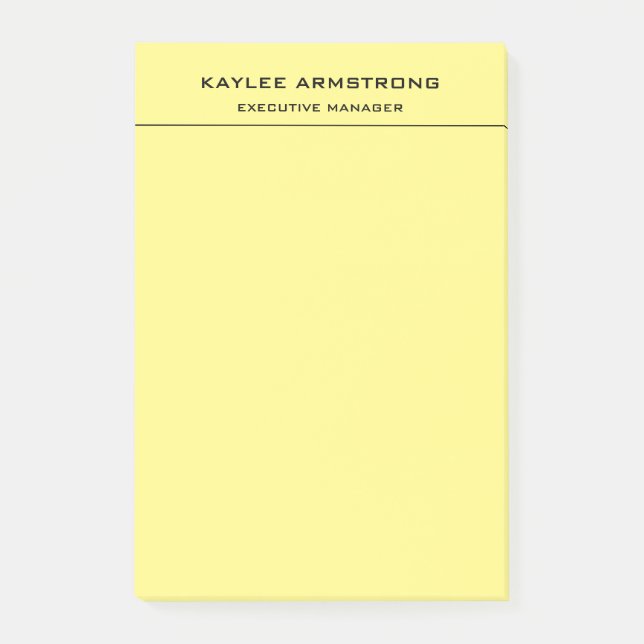 Bloco De Notas Na moda simples amarelo-claro profissional simples (Frente)