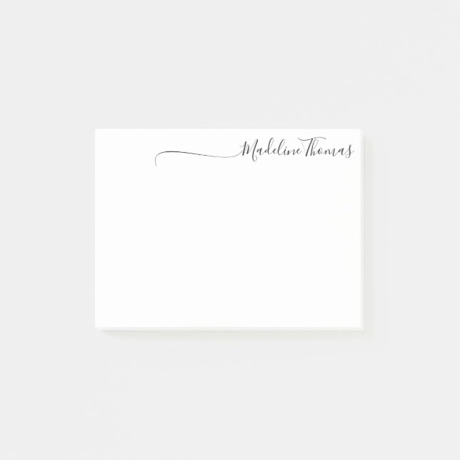 Bloco De Notas Na moda Trendy Calliographic Name Black (Frente)