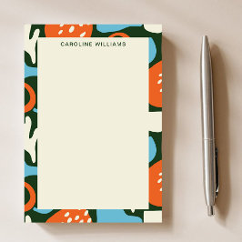 Bloco De Notas Na moda Trendy Pattern Abstrato de Monograma Nome